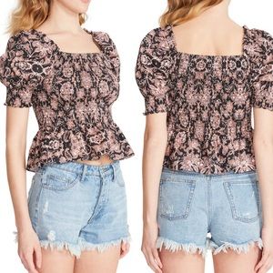 BB Dakota by Steve Madden Travel Blogger Smocked Top, size large, only worn once